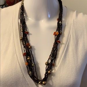 Beautiful Beaded brown, bronze gold necklace